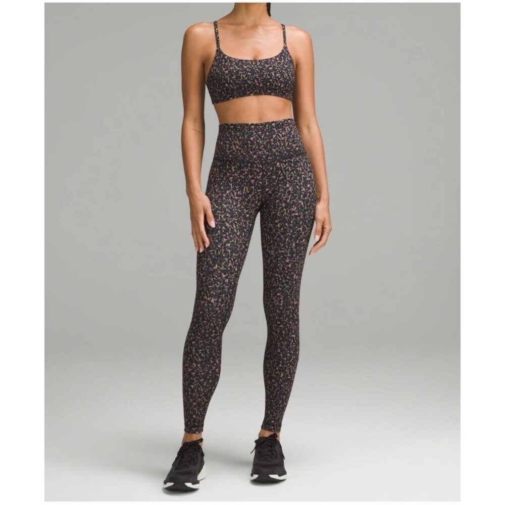 Lululemon Wunder Train High Rise Tight 25" Sz 4 Fluctuate Micro Pink Leopard